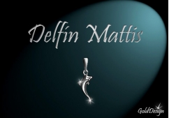 Delfín Mattis - přívěsek rhodium